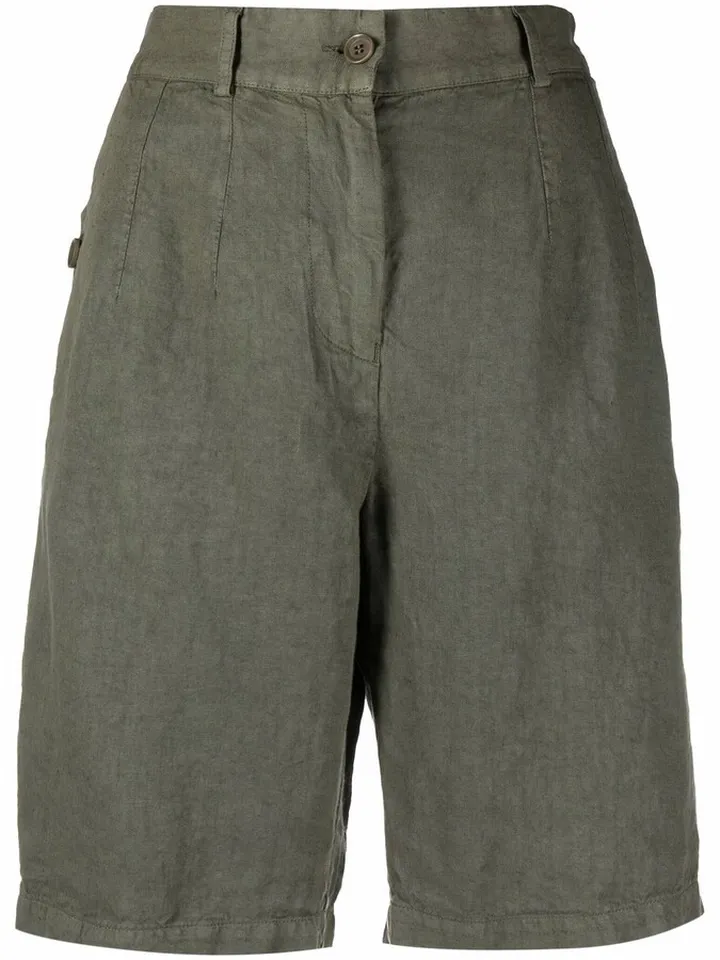 Knee-Length Linen Shorts