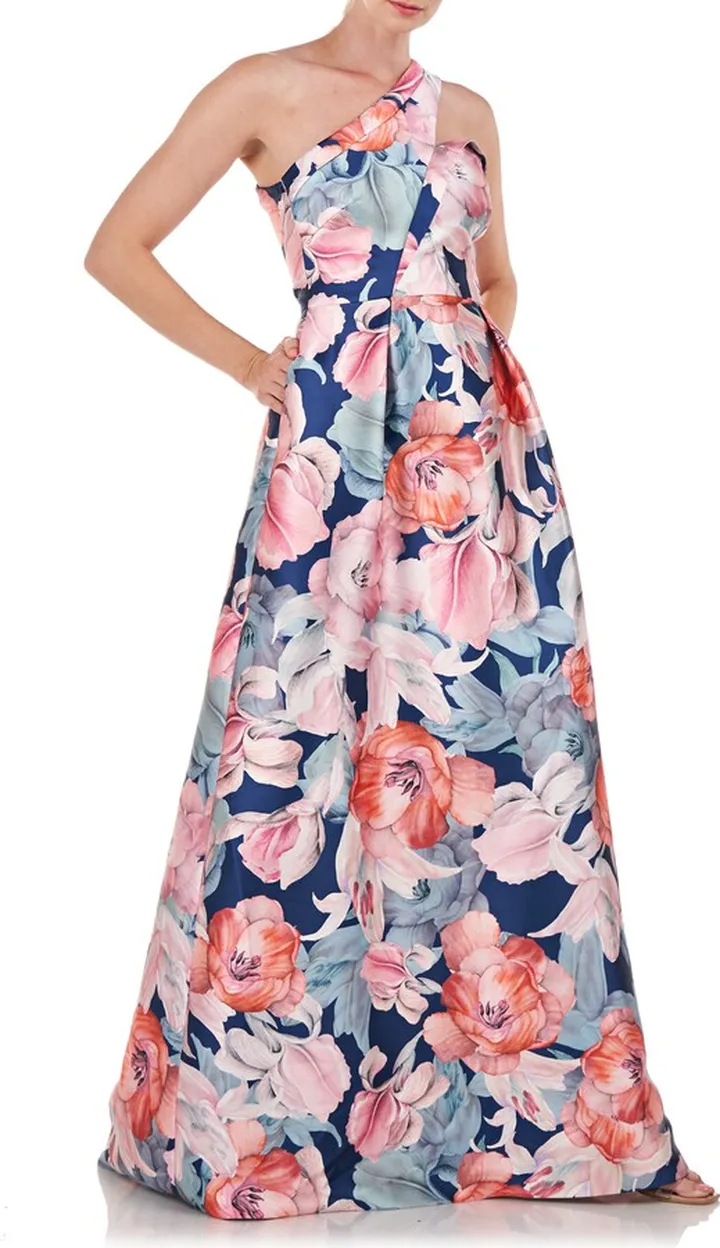 Senna Floral One-Shoulder Gown