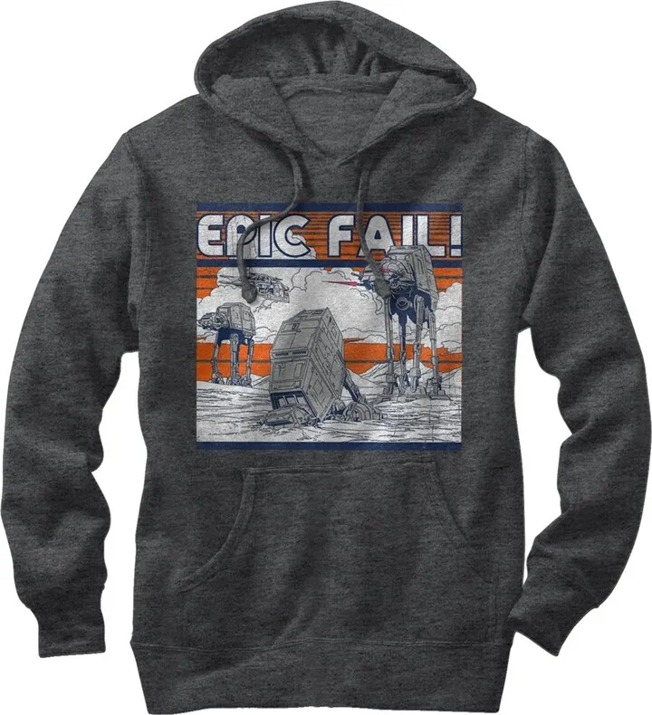 Men's Star Wars AT-AT Epic Fail Pull Over Hoodie - Charcoal Heather - 2X Large