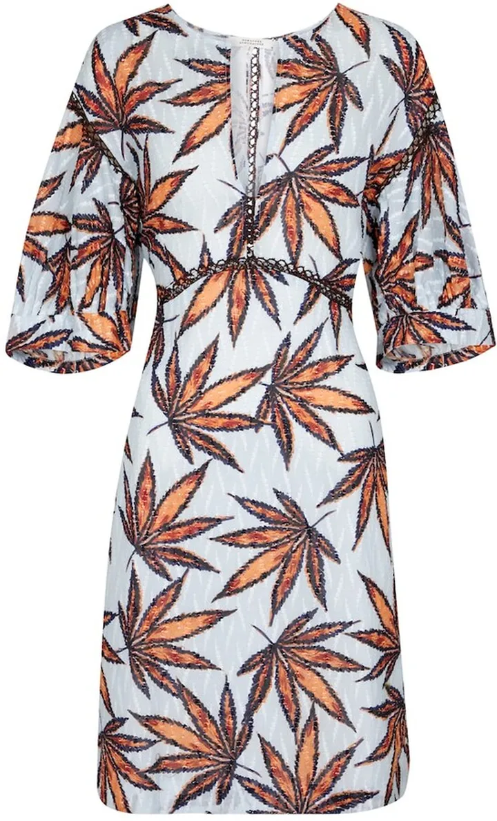 Fantasy Leaves printed cotton minidress