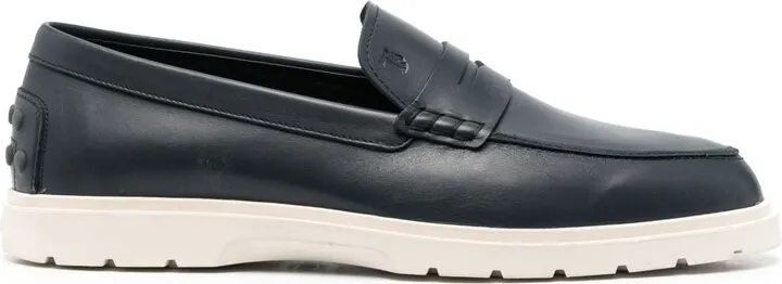 Slipper monogrammed leather loafers