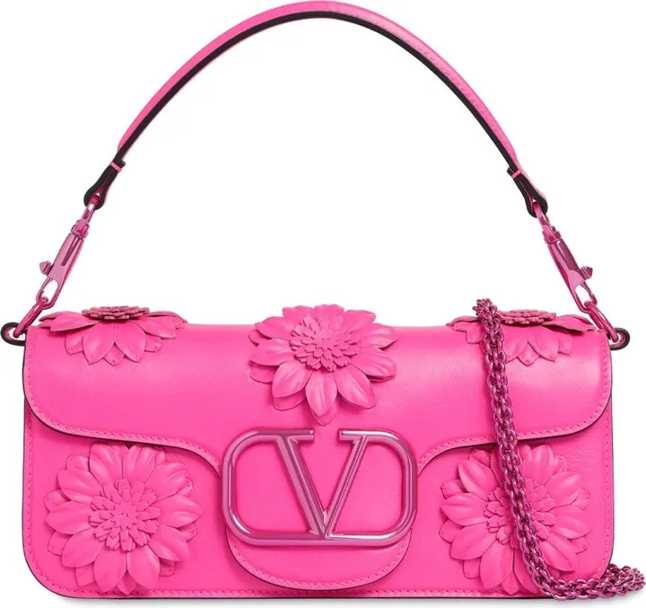 Loco flower leather shoulder bag