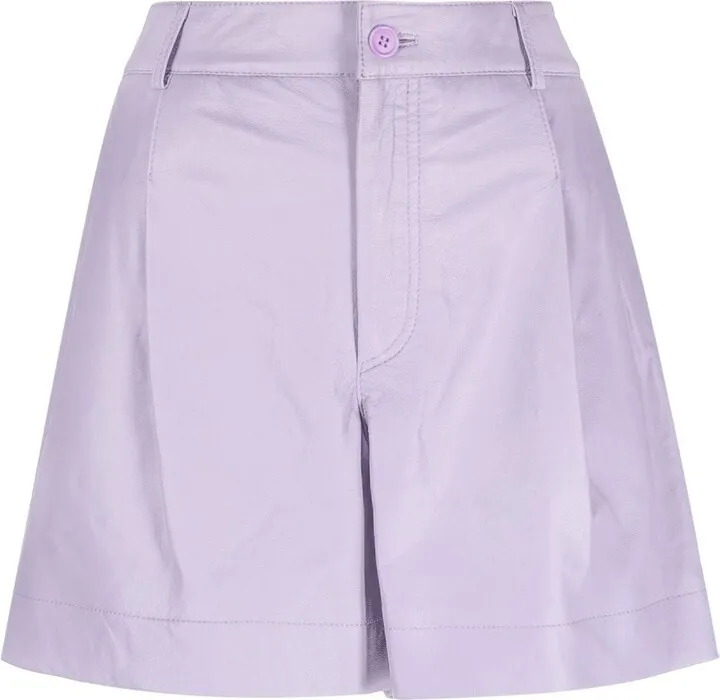 High-Waist Leather Shorts