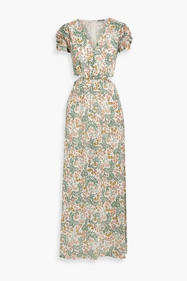 Jada cutout floral-print cotton-gauze maxi dress