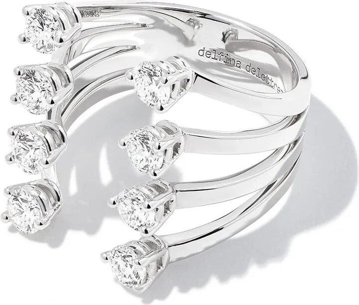 18kt white gold Dots diamond ring