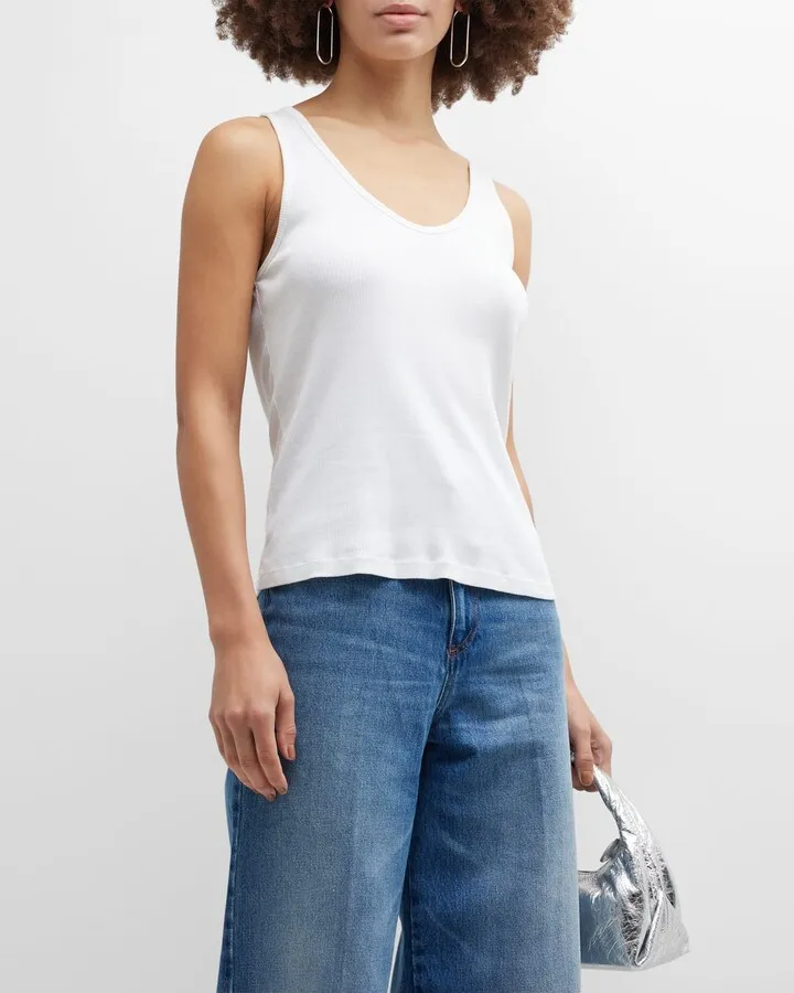 Tatiana Ribbed Scoop-Neck Tank Top