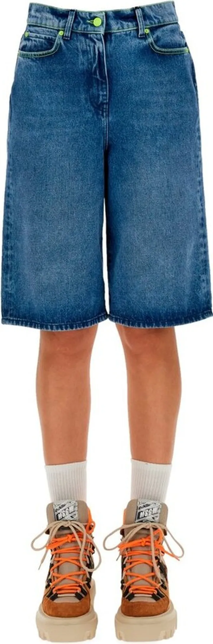 MSGM Knee-Length Denim Shorts