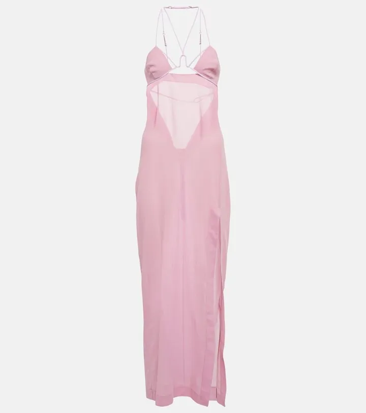 Cutout cotton maxi dress