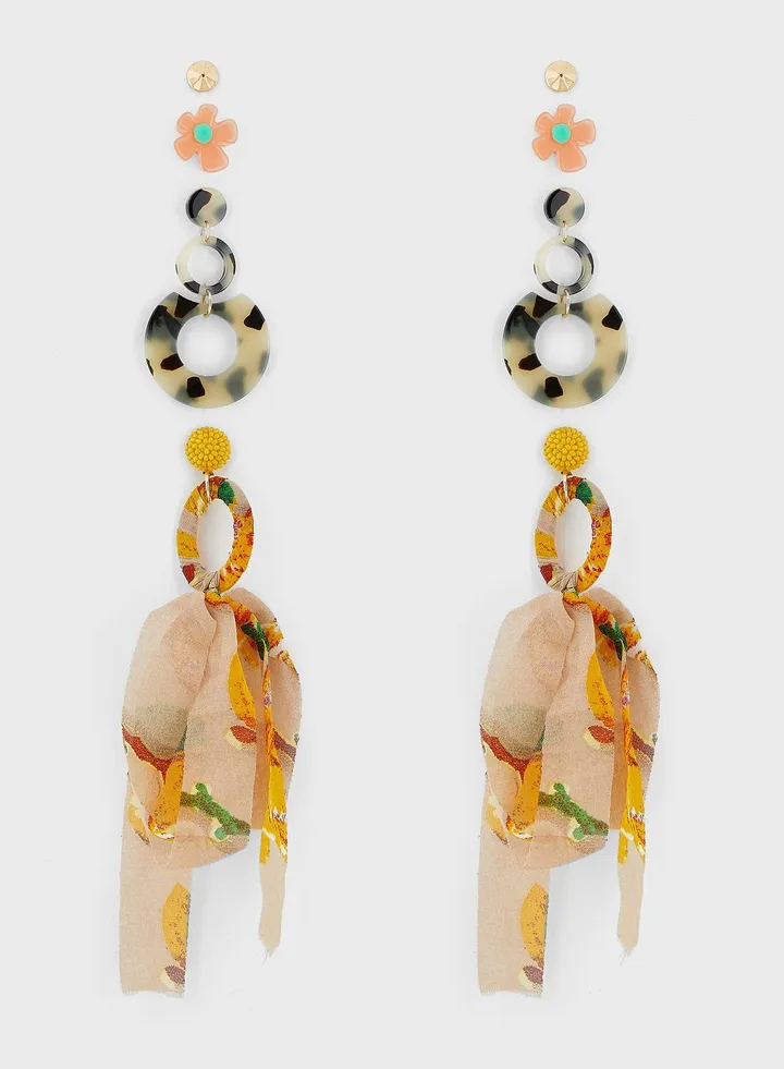4 Pair Mix Scarf Earring Set