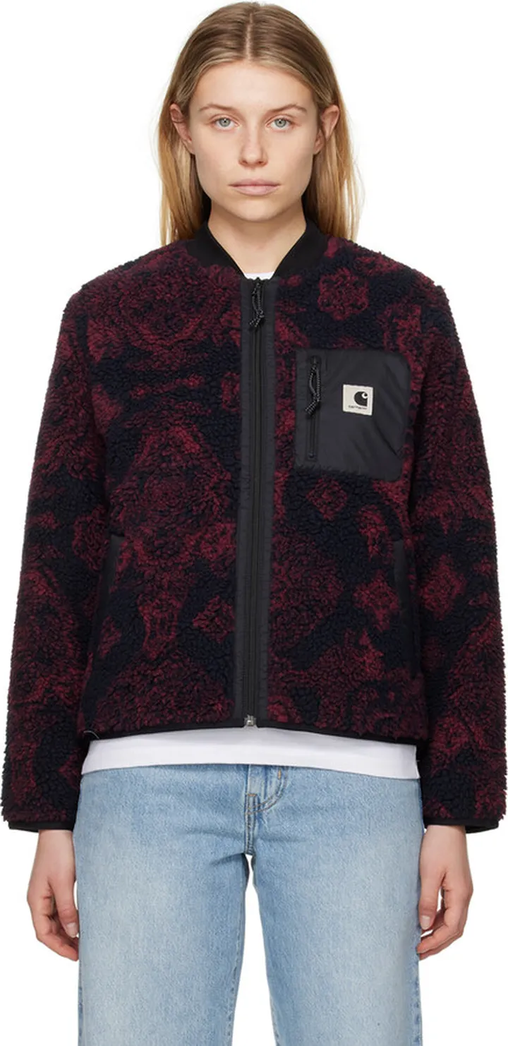 Carhartt Work In Progress Black & Red Janet Bomber Jacket