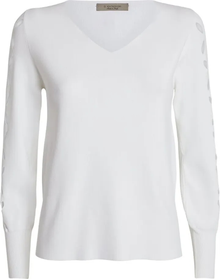 D.Exterior Cut-Out V-Neck Sweater