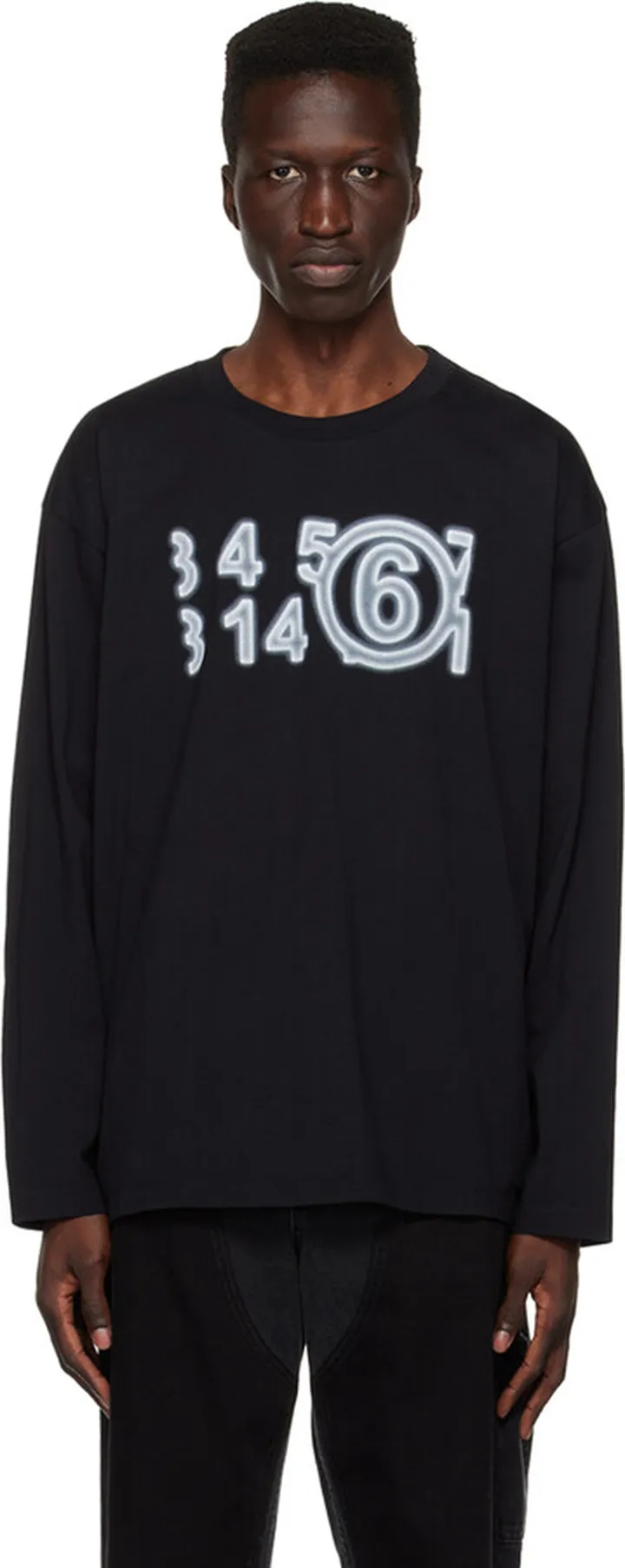 MM6 Maison Margiela Black Zoom Long Sleeve T-Shirt