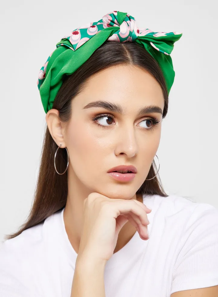 Oversized Bow Heart Print Headband