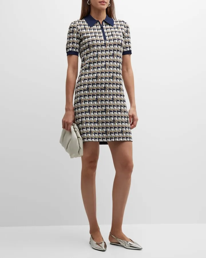 Basketweave Polo Mini dress