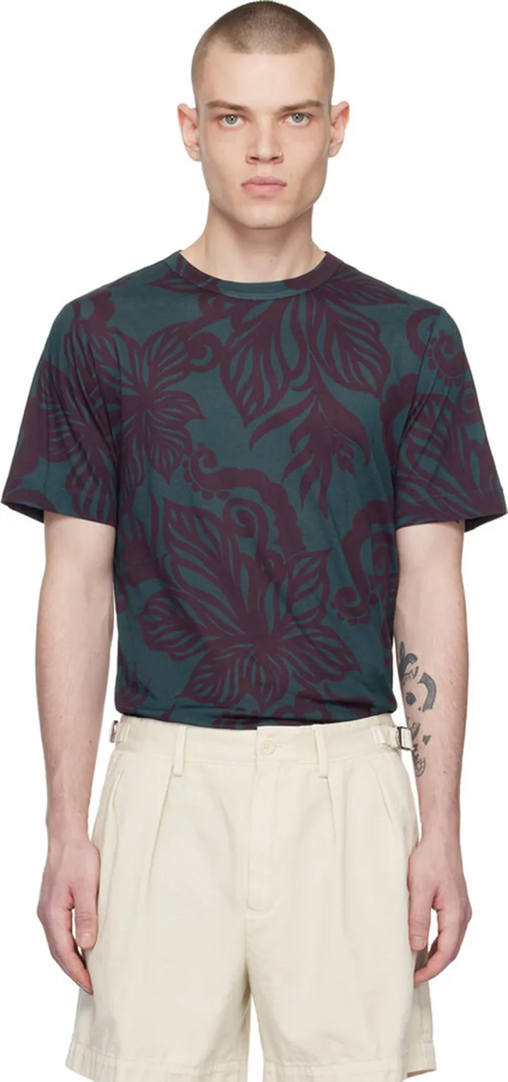 Dries Van Noten Blue Floral T-Shirt