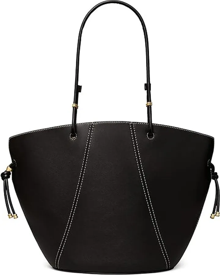 Tory Burch Spaghetti Strap Tote (Black) Handbags