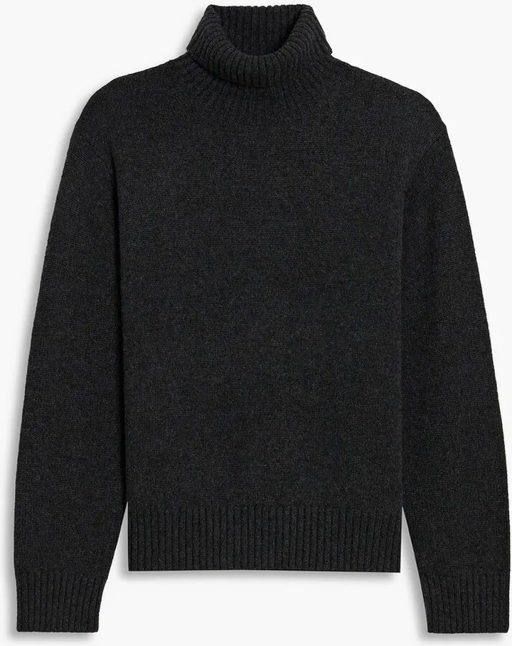 Brushed cashmere turtleneck sweater