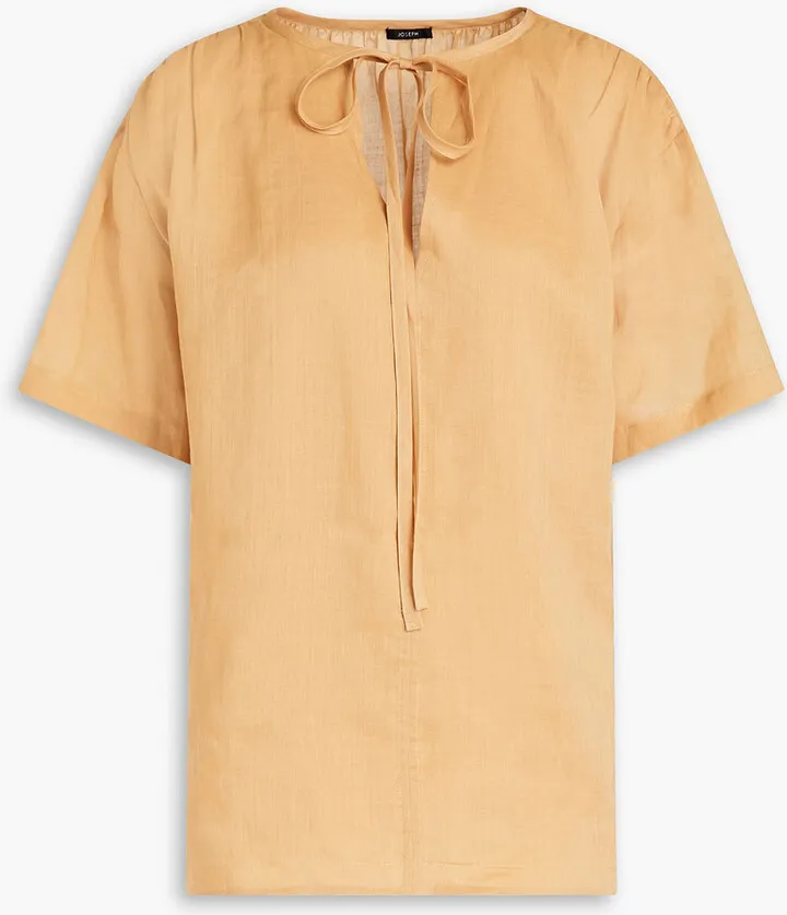 Birna gathered ramie-voile blouse
