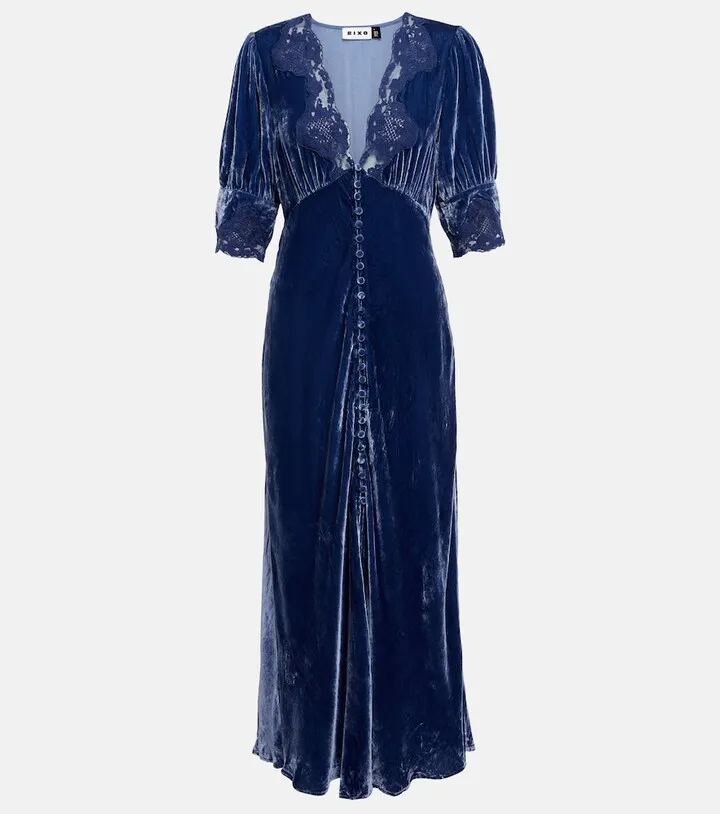 Simone velvet midi dress