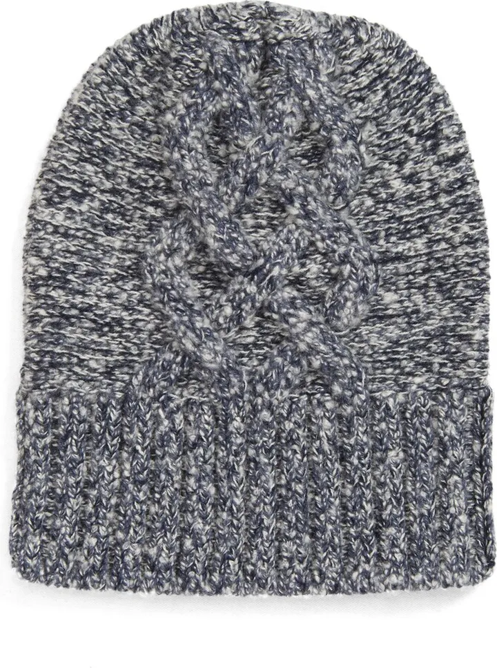 Snow Wander Cashmere Cable Knit Beanie