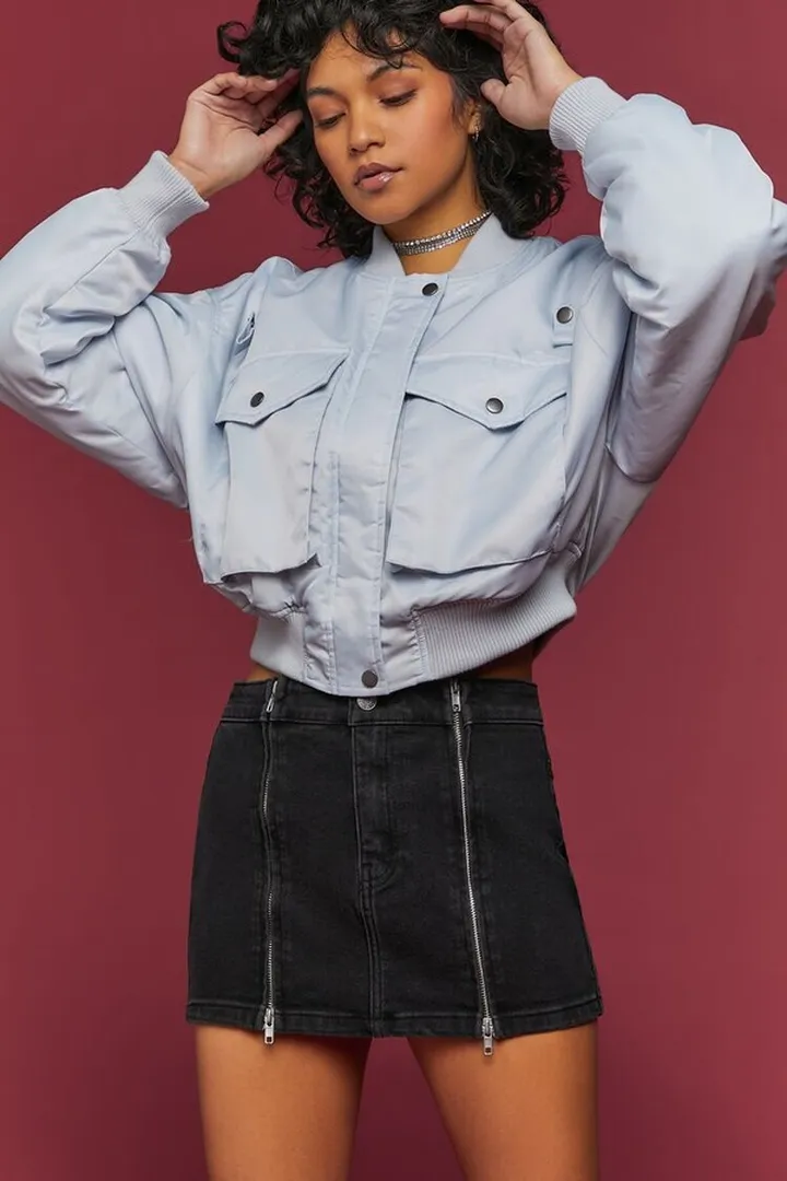 Cropped Bomber Jacket