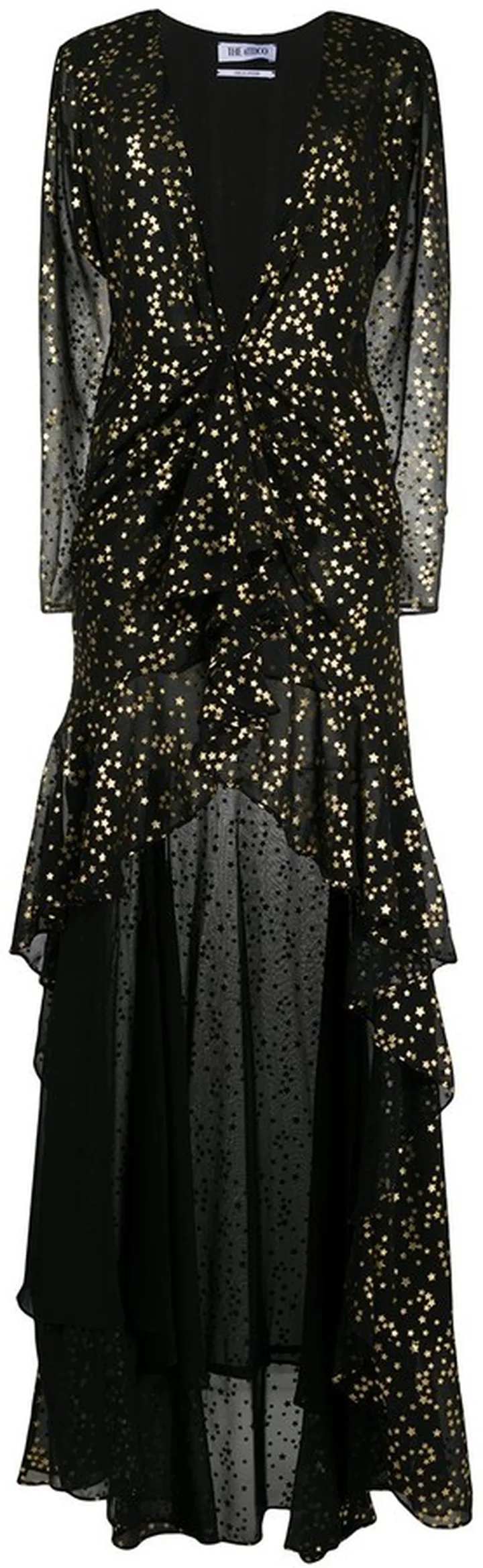 Star-Print Plunge-Neck Dress