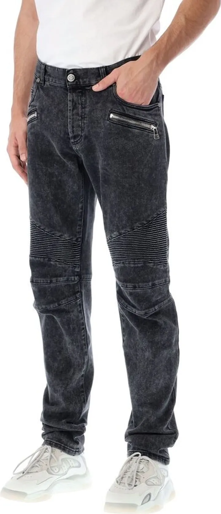 Balmain Ribbed Tapered Leg Jeans