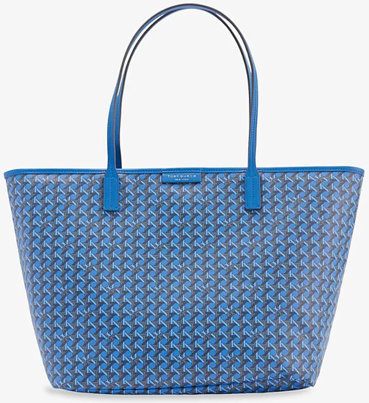 Womens Mediterranean Blue T-monogram Cotton Tote bag