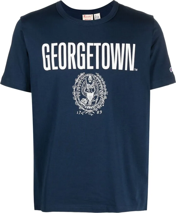 logo-patch graphic-print cotton T-shirt
