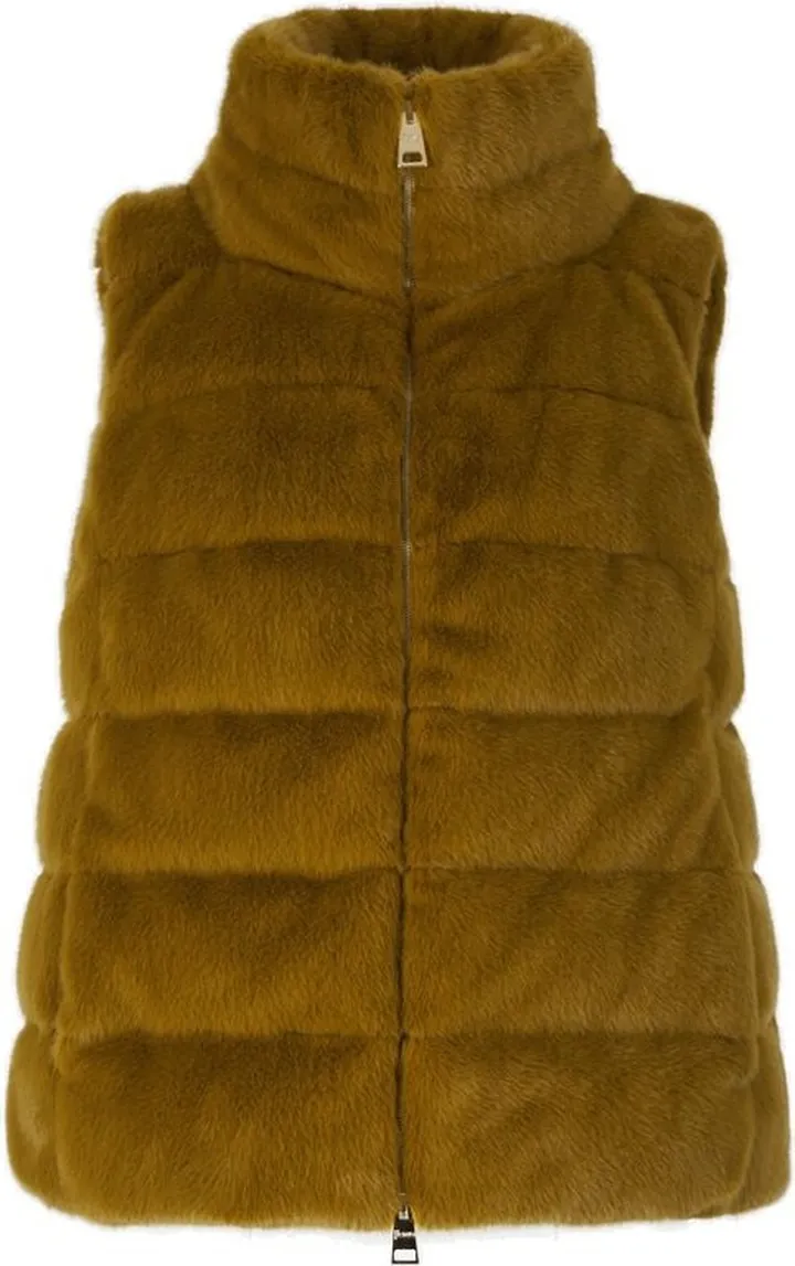 Herno Faux-Fur Zipped Quilted Gilet