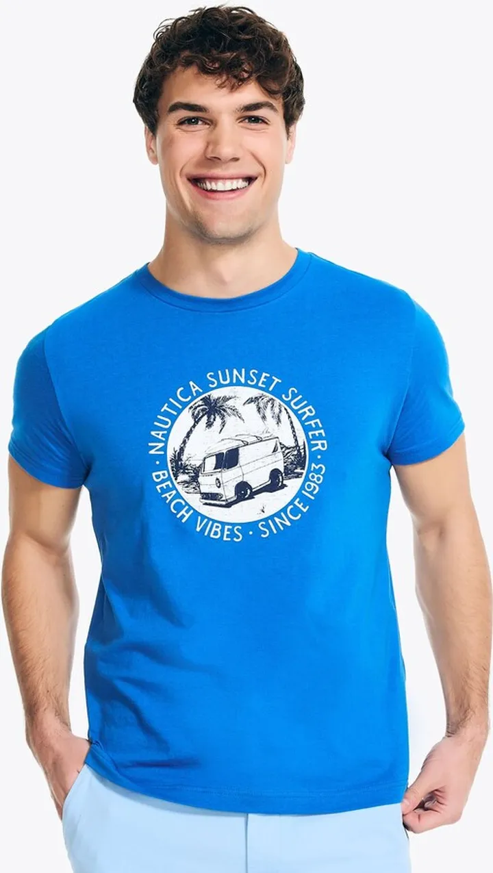 Sustainably Crafted Sunset Surfer Graphic T-Shirt
