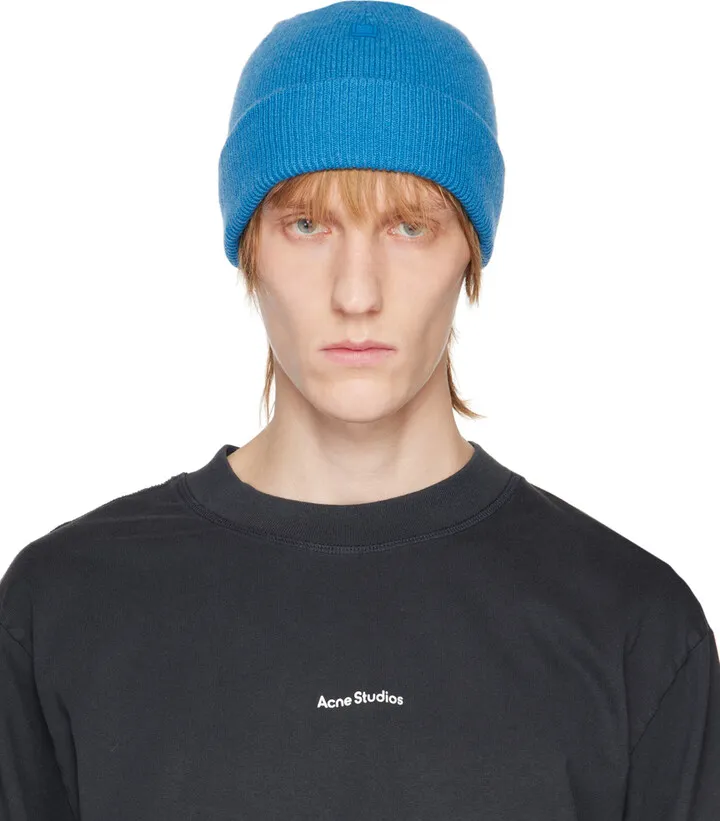 Acne Studios Blue Patch Beanie