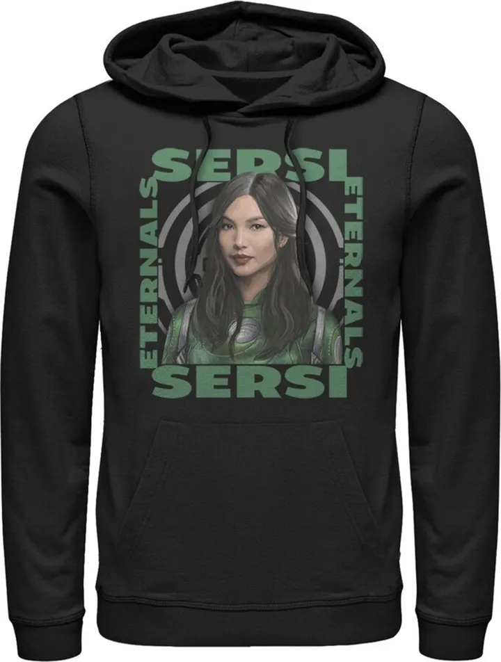 Men's Marvel Eternals Sersi Hero Box Pull Over Hoodie - Black - Small