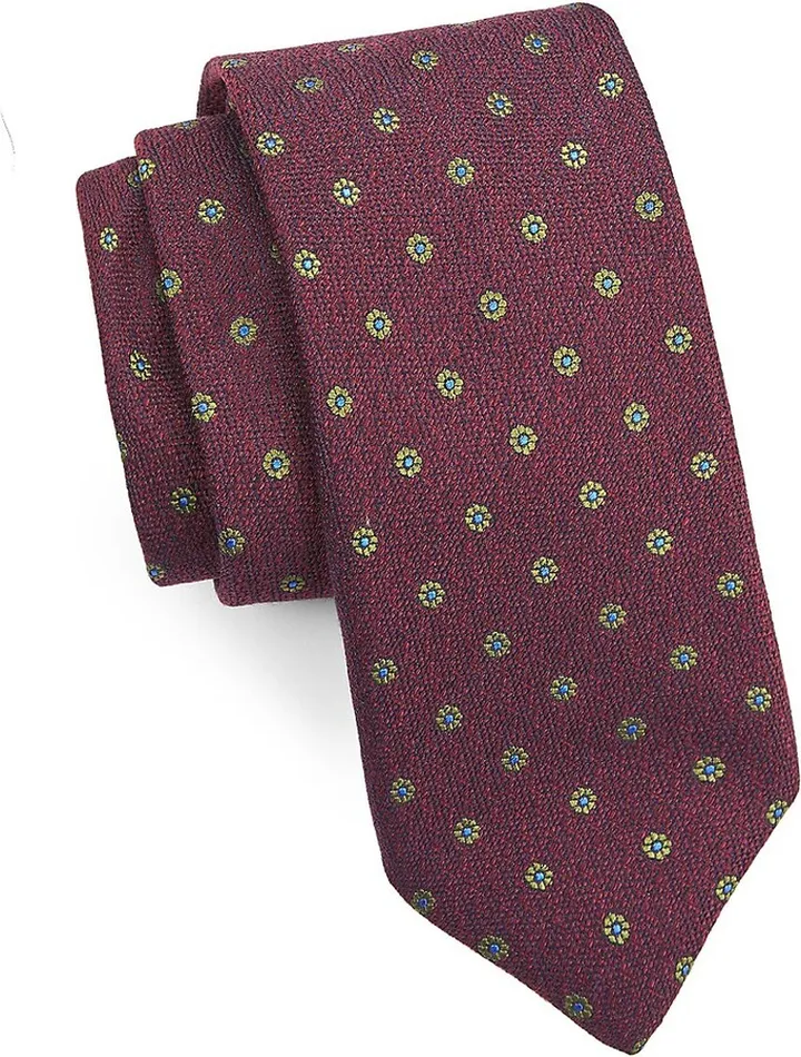 Floral Jacquard Silk Tie
