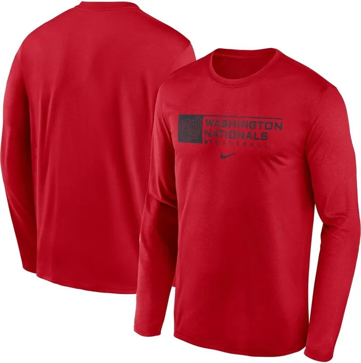 Men's Nike Red Washington Nationals Authentic Collection Performance Long Sleeve T-shirt