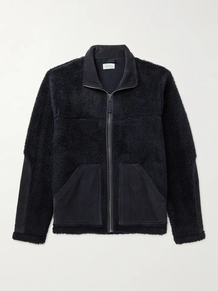 Fleece and Cotton-Corduroy Bomber Jacket