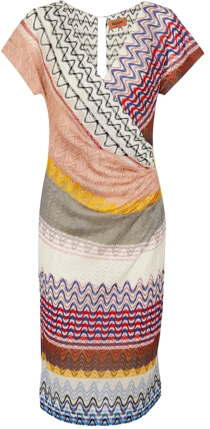 Zig-zag knit midi dress