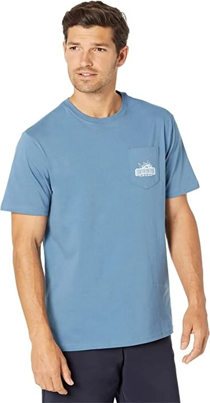 Southern Tide Follow The Skipjack Short Sleeve Tee (Blue Ridge) Men's T Shirt