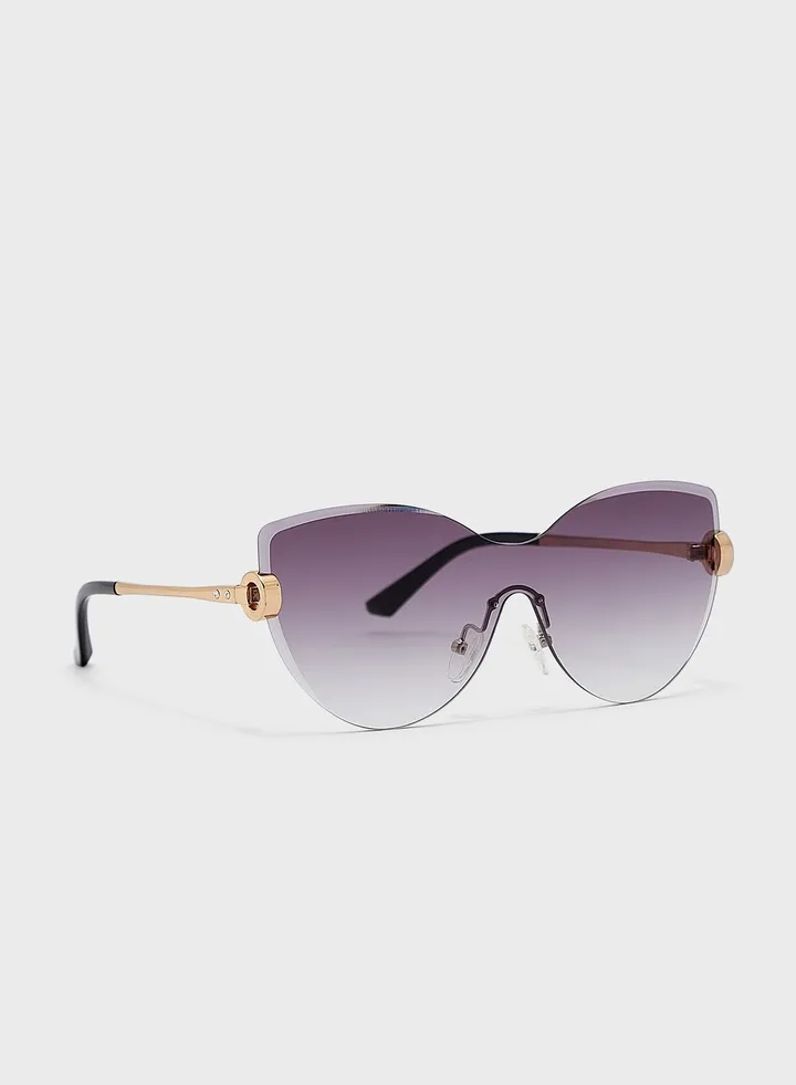 Frameless Cateye Sunglasses