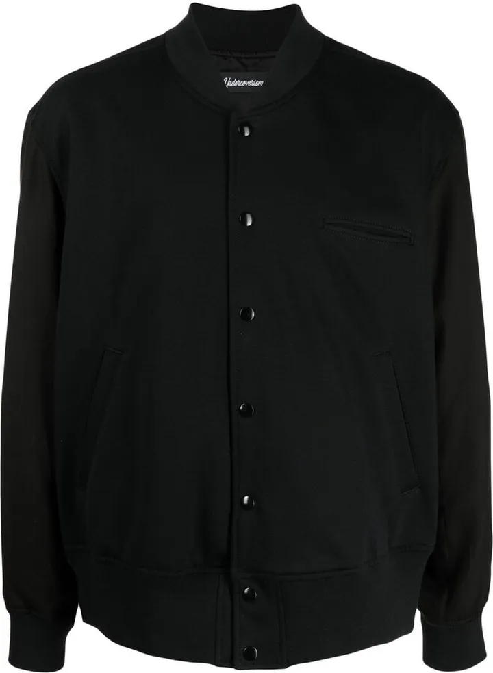 Embroidered Buttoned Bomber Jacket