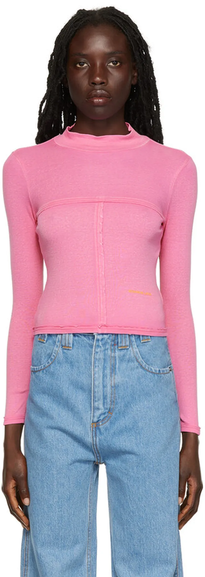 Eckhaus Latta Pink Lapped Baby Turtleneck