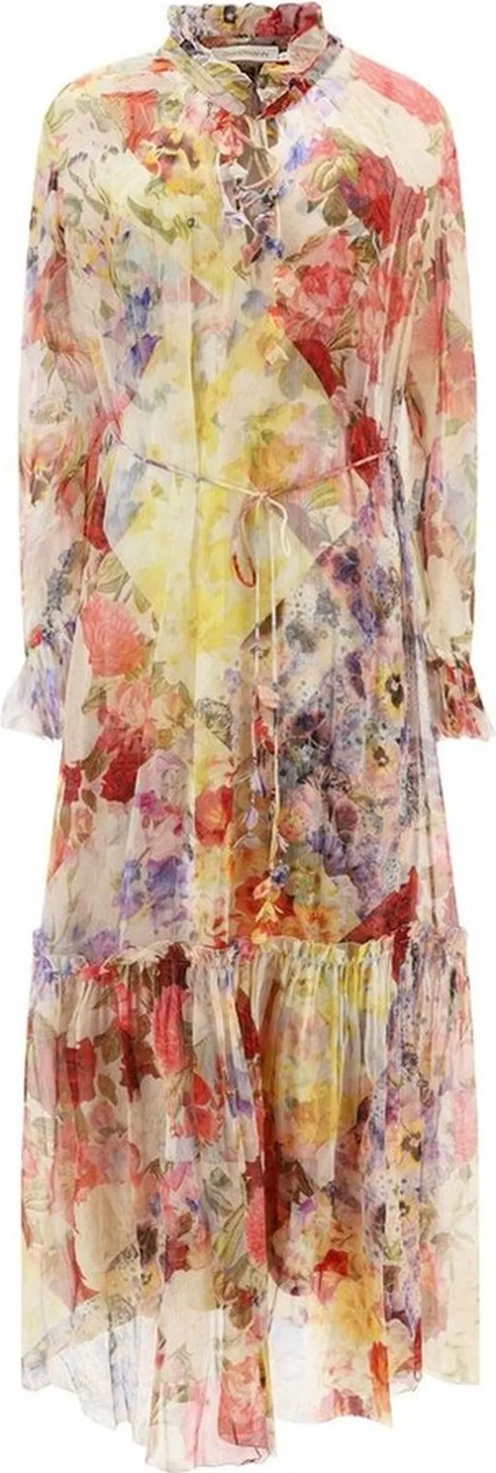 Zimmermann Floral-Printed Long-Sleeved Mini Dress