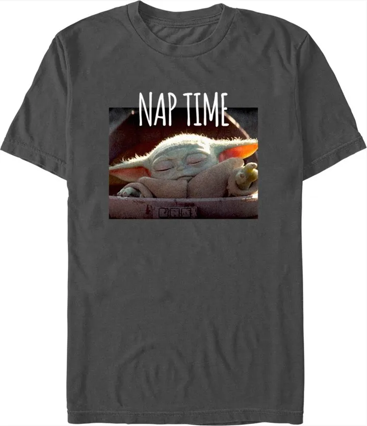 Men's Star Wars: The Mandalorian Grogu Nap Time T-Shirt - Charcoal - Large