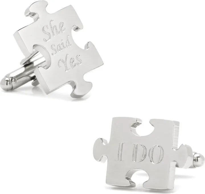 Wedding Puzzle Pieces Cufflinks Pair