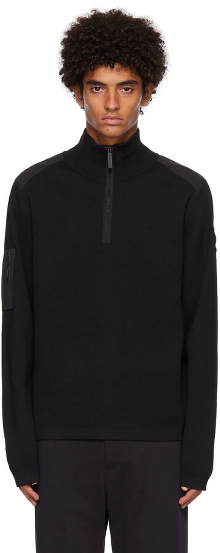 Canada Goose Black Stormont Quarter-Zip Sweater