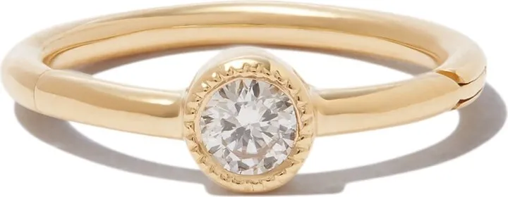 18kt yellow gold Scalloped Diamond clicker earring