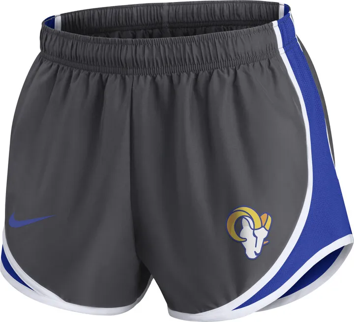 Nike Women's Dri-FIT Logo Tempo (NFL Los Angeles Rams) Shorts in Grey