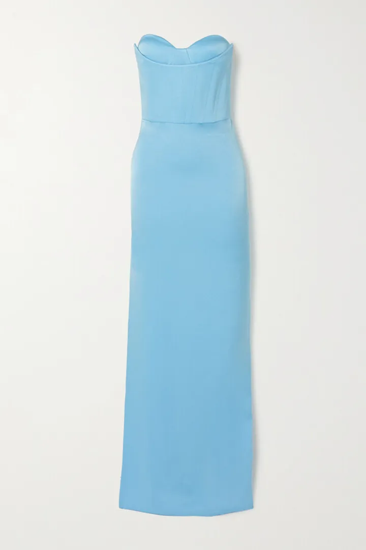 Alex Perry - Honore Strapless Satin-crepe Gown - Blue