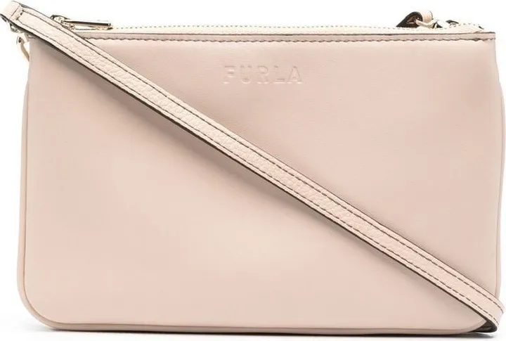 Embossed-Logo Shoulder Bag