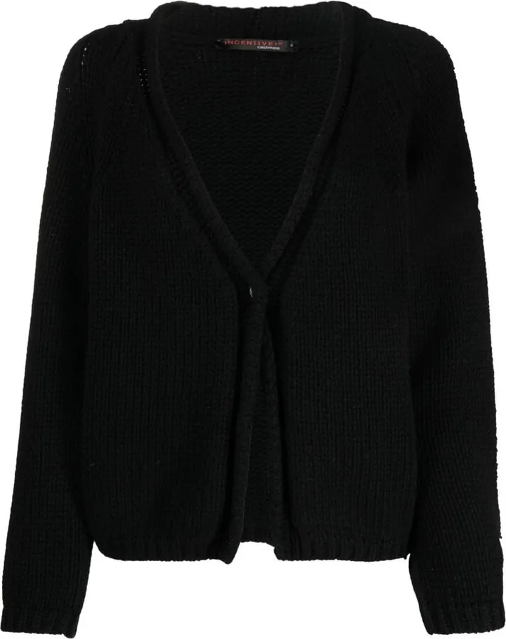 V-neck knitted cardigan